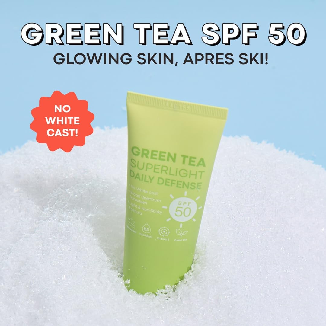 TONYMOLY Green Tea Korean Sunscreen SPF 50 – 1.69 Fl Oz (Pack of 1), White