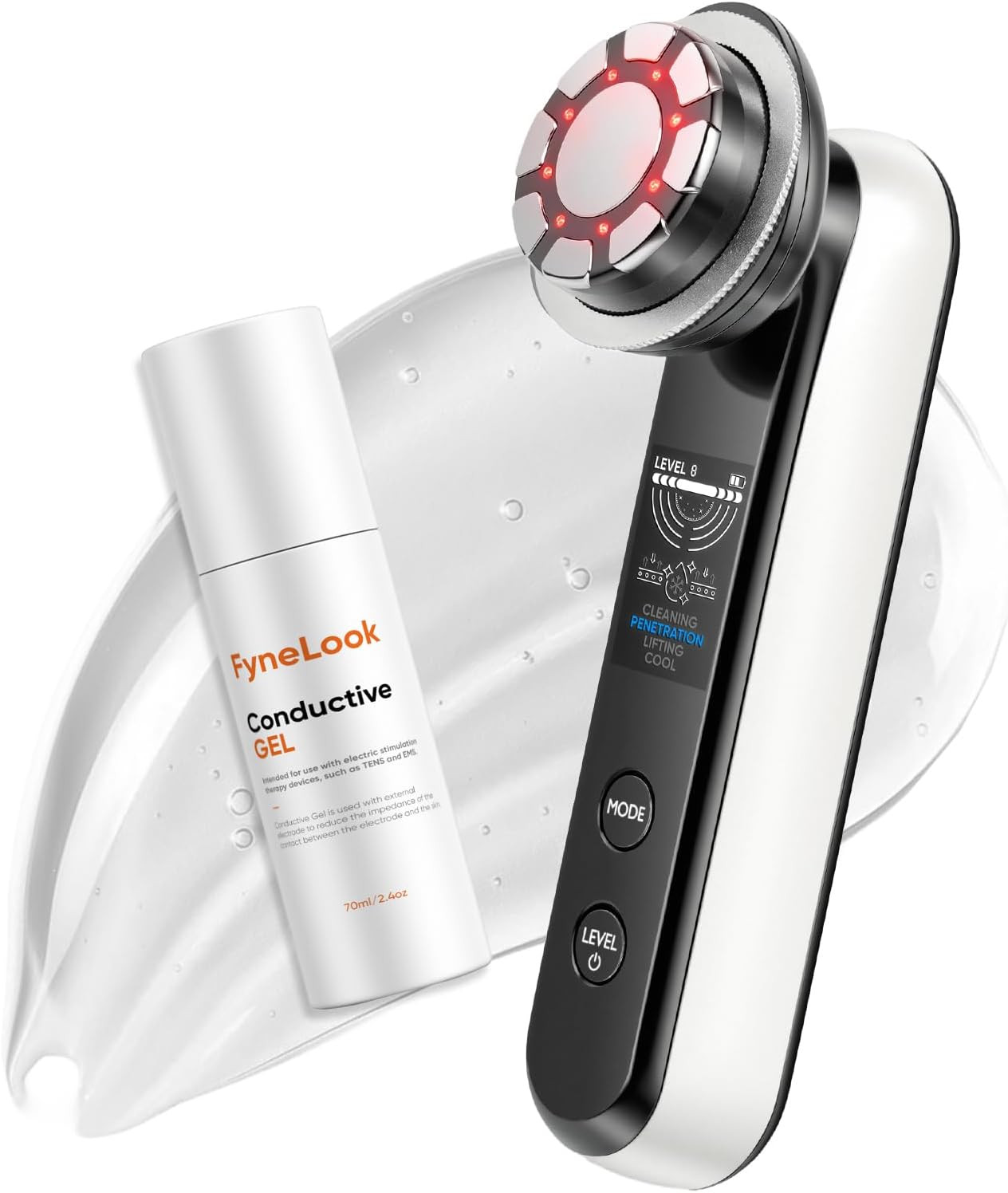 Microcurrent Facial Device with Red Light Therapy, Cooling Skin Tightening Devic