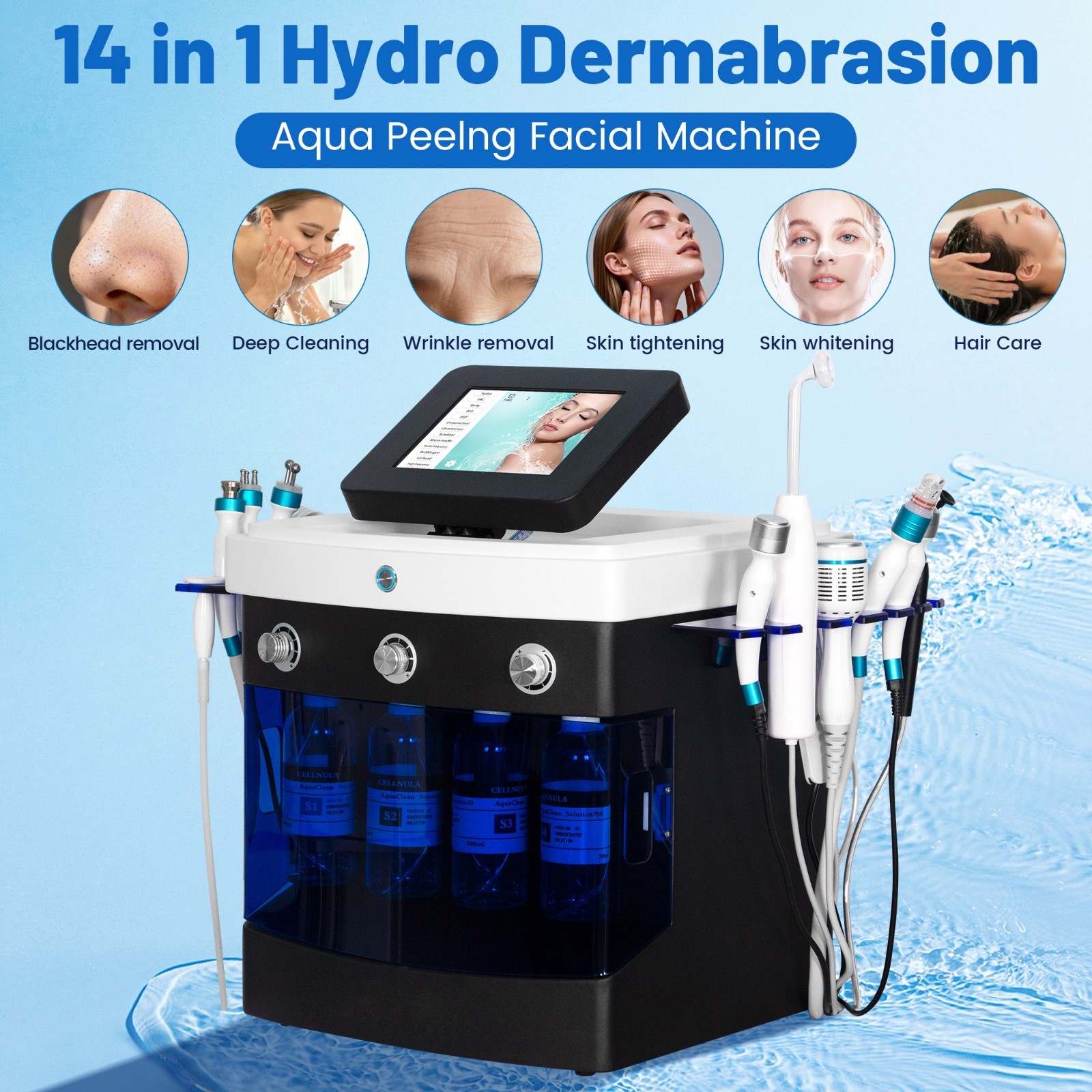 14-in-1 Facial Cleaning Skin brightening Acne Blackhead Removal beauty Machine