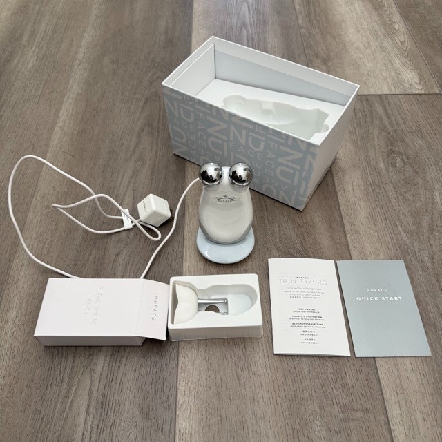 OPEN BOX NuFACE Trinity Facial Toning Device Open Box White Set ELE Attachment