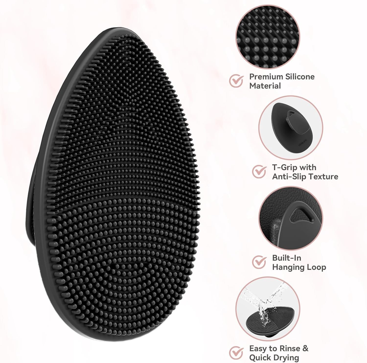 Silicone Face Scrubber 2 Pack, Facial Cleansing Brush for Men Women, Gentle