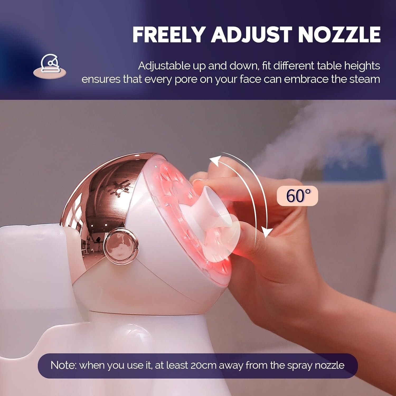 Facial Steamer Hot Mist Humidifier Facial Deep Cleaning Led Nano Iconic 3 In 1