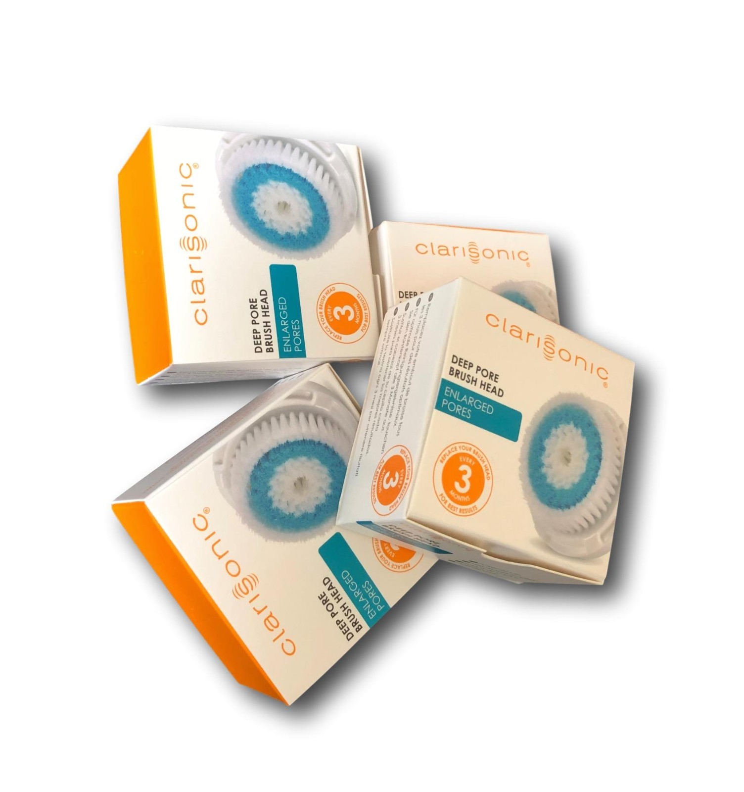 Original Clarisonic 4 Pk Deep Pore Face Cleanser Replacement Brush heads