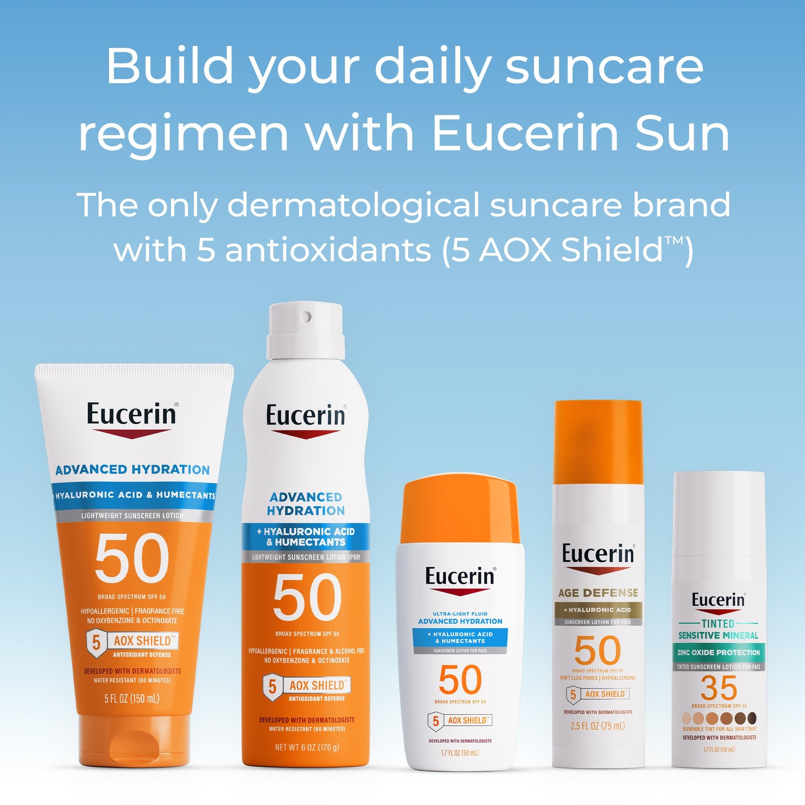 Eucerin Sun Tinted Age Defense Face Sunscreen 2.5 Fl Oz (Pack of 1), White