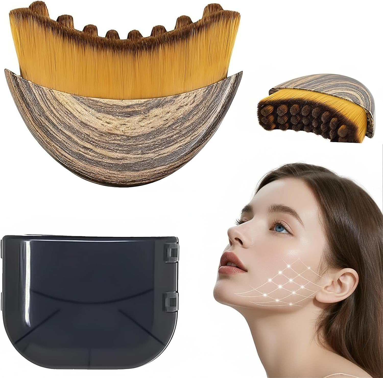 Lymphatic Contour Face Brush, Manual Lymphatic Drainage Massager, Ergonomic F…