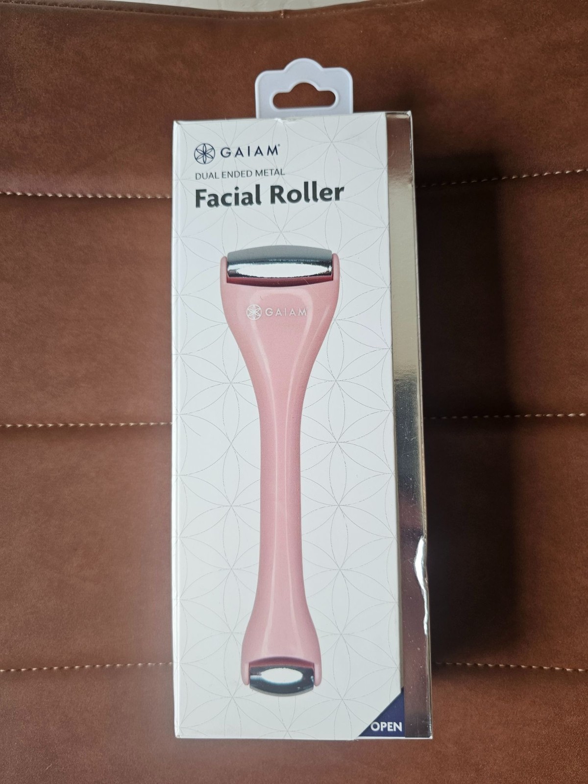 Gaiam Dual-Ended Metal Facial Roller In Pink
