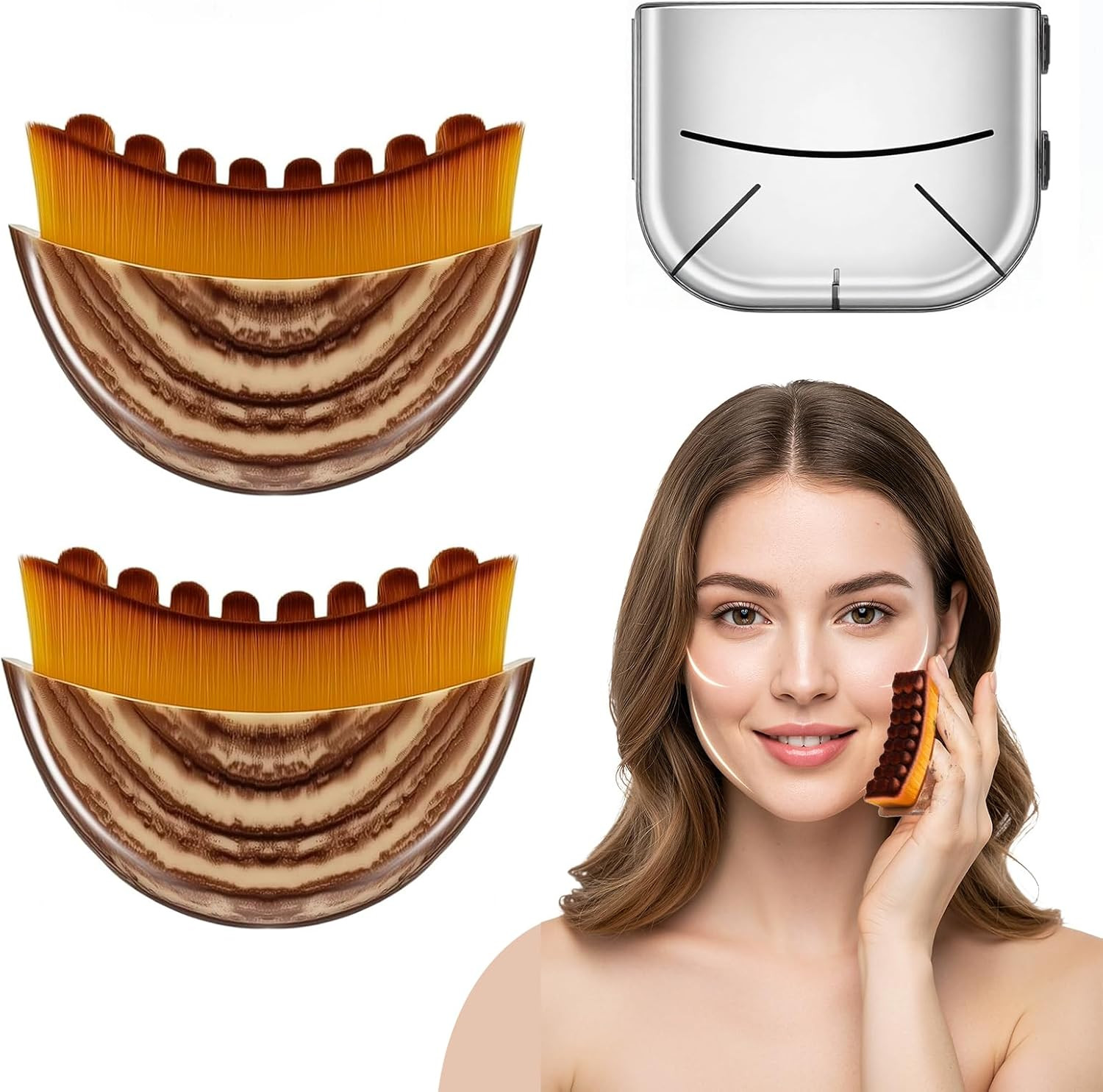 2 PCS Lymphatic Drainage Face Brush, Clean Dry Brushing, Skin Care Chin & Jaw…