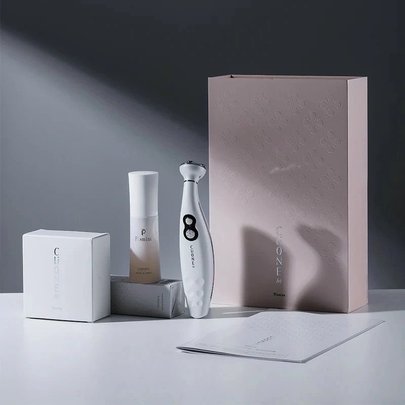 Plamine Clione Fit Facial Beauty Device MFIP EMS White w/ Essence Japan New