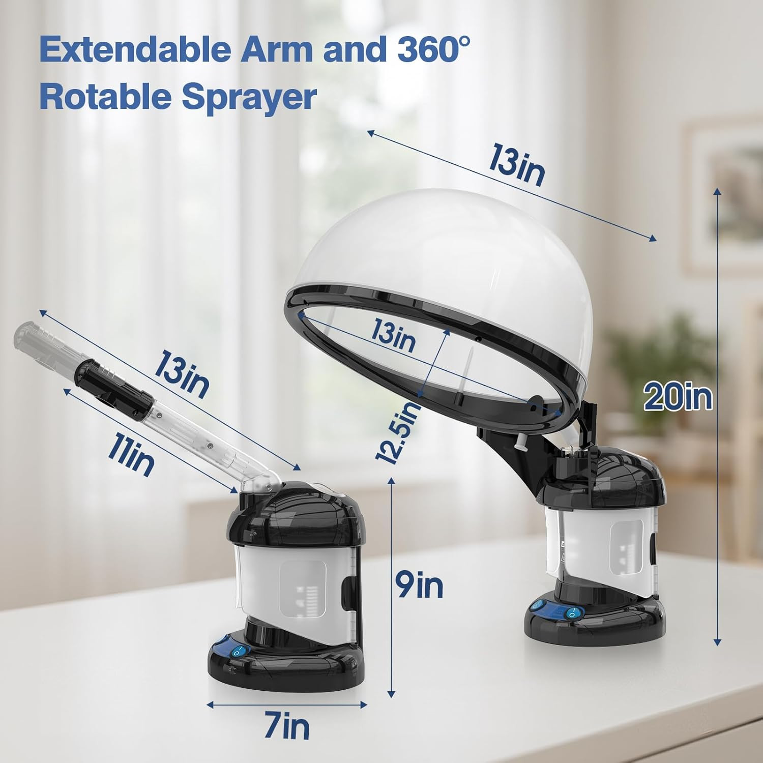 2-in-1 Ozone Hair & Facial Steamer for Home and Salon Use