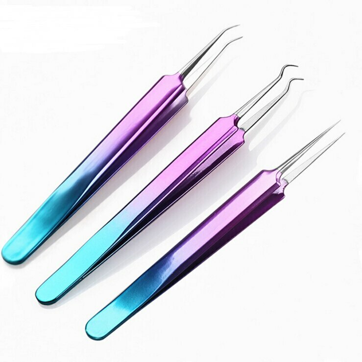 Stainless Steel Blackhead Acne Blemish Pimple Extractor Remover Needles 3 shapes