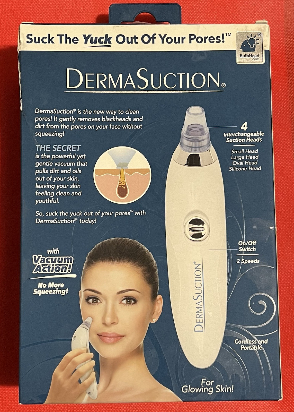 Derma Suction Pore Cleaning Device with Vacuum Action Blackheads, New