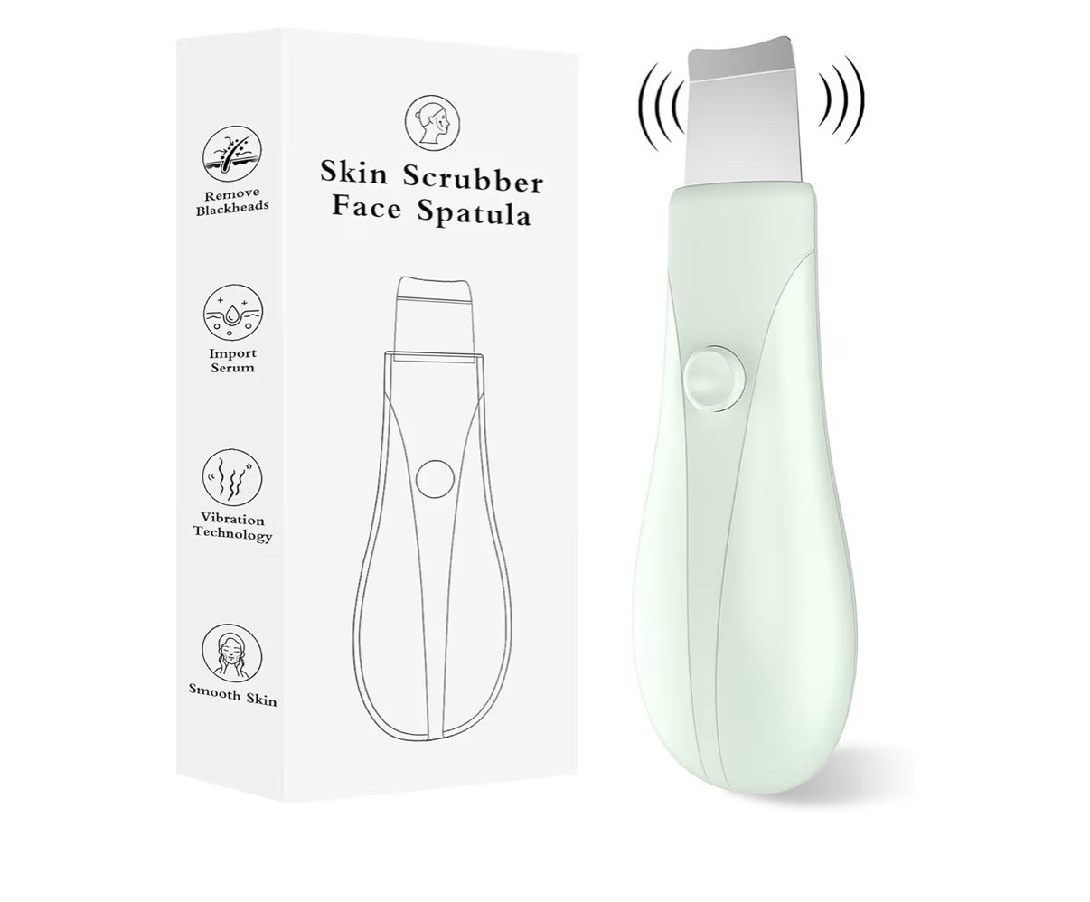 Skin Scrubber Face Spatula White Vibration Remove Blackheads Smooth Skin