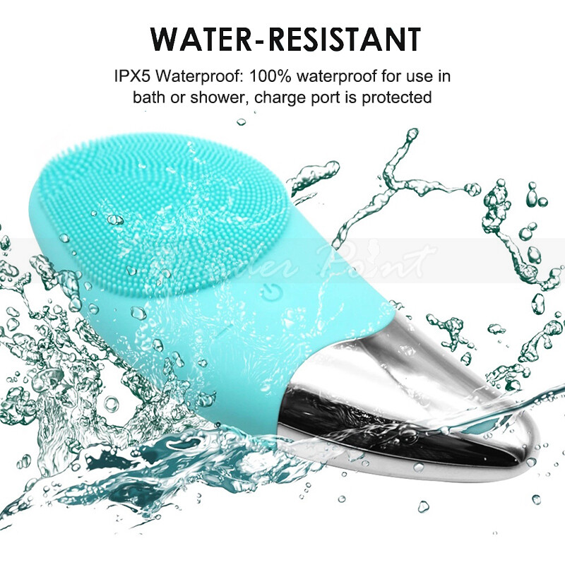 Mini Electric Facial Cleansing Brush Silicone Sonic Face Pore Cleaner Home Use
