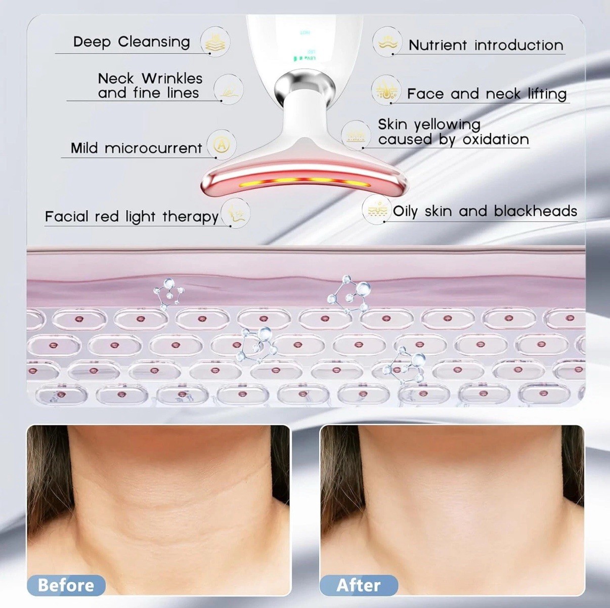 Face Sculpting Tool, 3-in-1 Facial Device, Neck & Face Massager, Portable