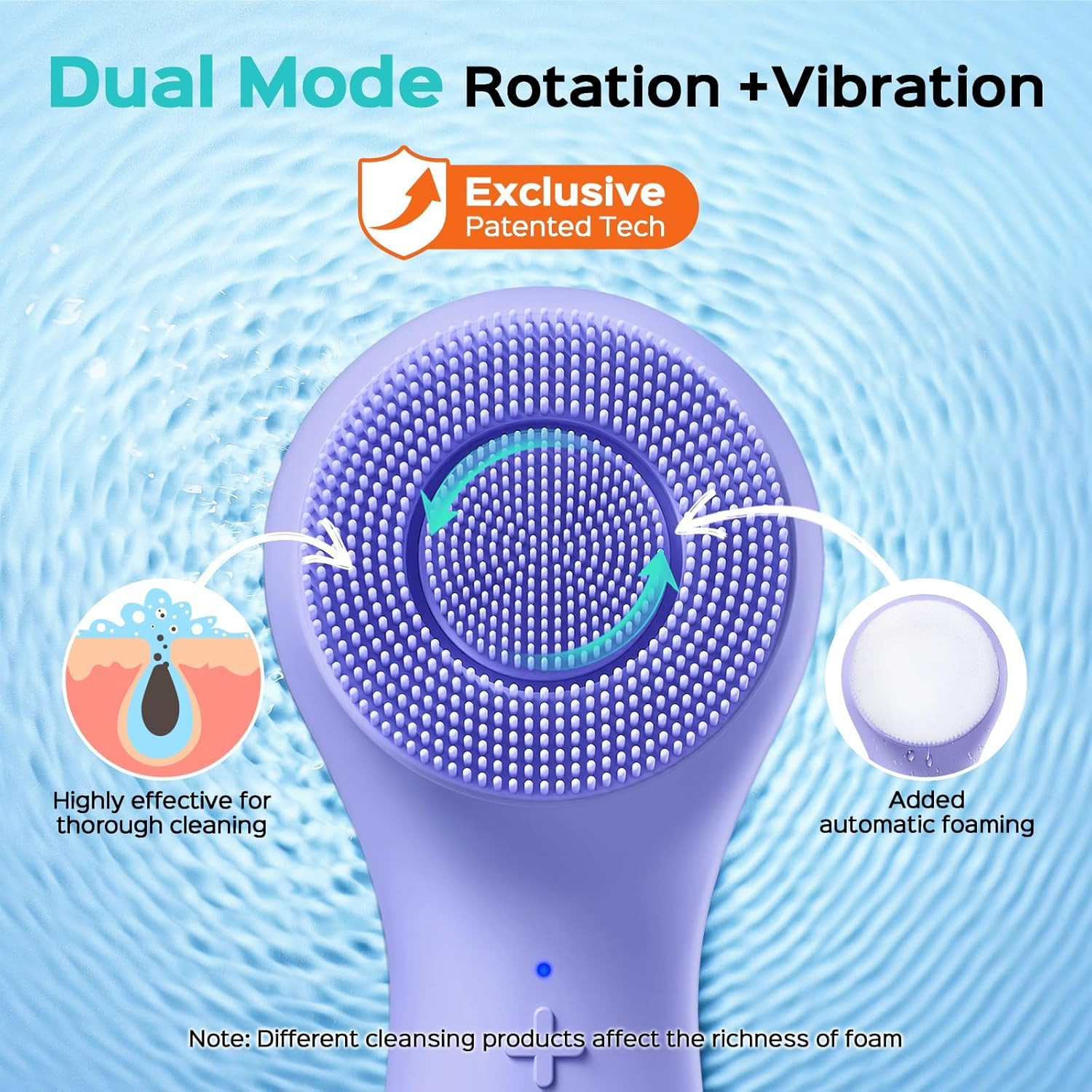 COSLUS Face Scrubber Facial Cleansing Brush: 2 in 1 Spin and Vibration Patented