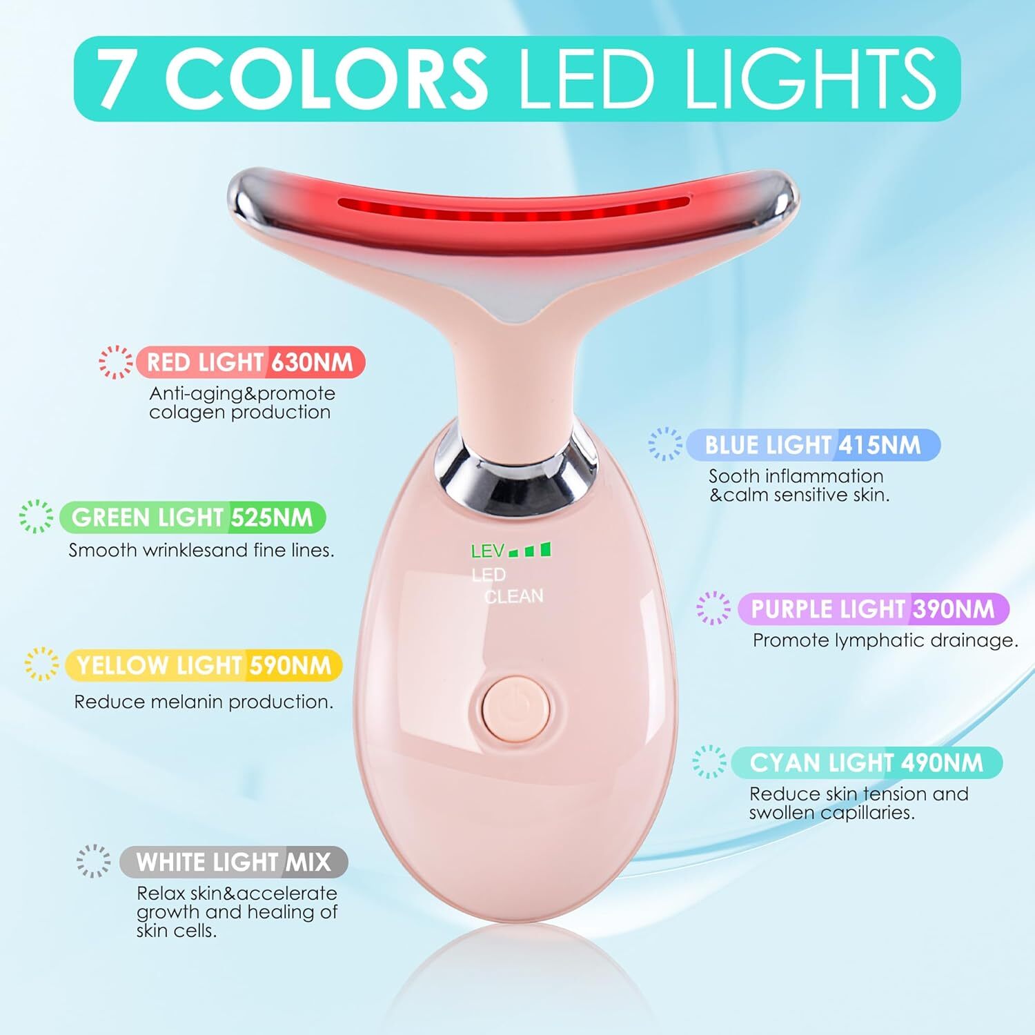 Facial Massager for Face and Neck, Red-Light-Therapy-For-Face and Neck