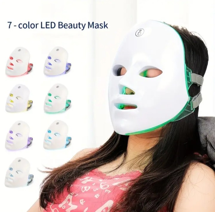 Home USB powered 7 color LED facial beauty instrument facial care tools….