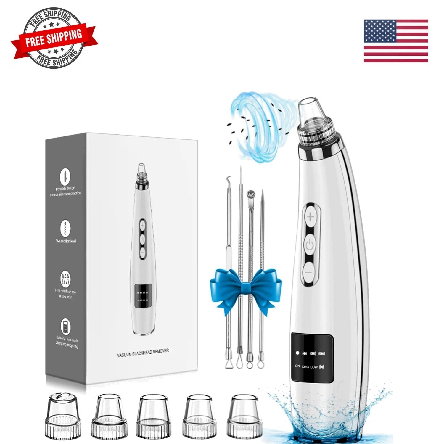 Blackhead Remover Pore Vacuum Upgraded Facial Pore Cleaner Electric Comedone …