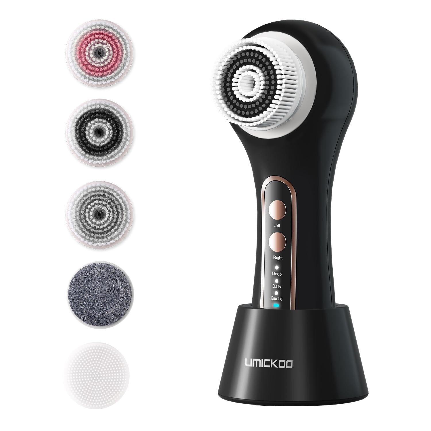 Electric Facial Cleansing Brush, 2-Way Rotating Face Scrubber for Daily & Dee…
