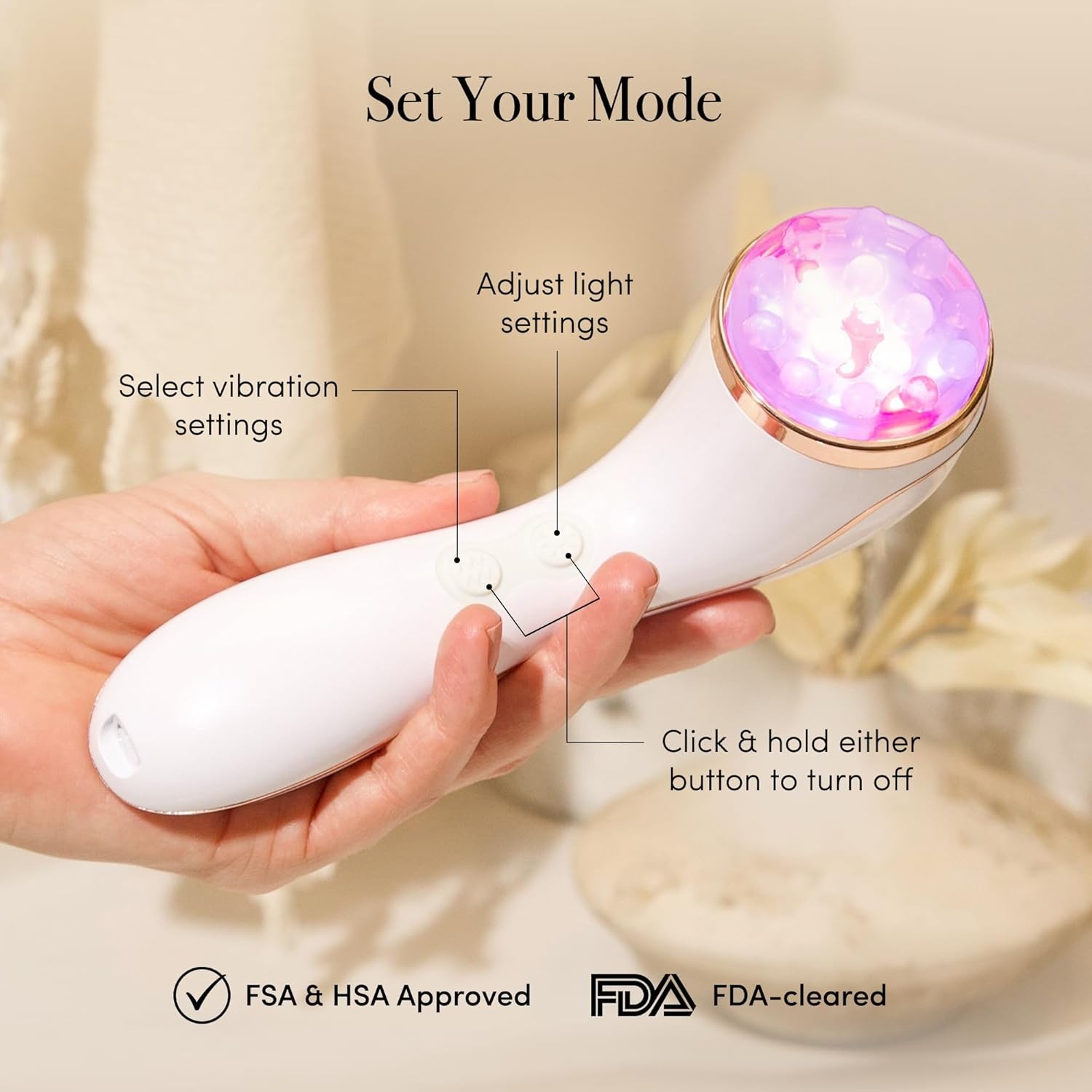Facial Cleansing Brush Sonic Red Light Therapy Face Clean Tool