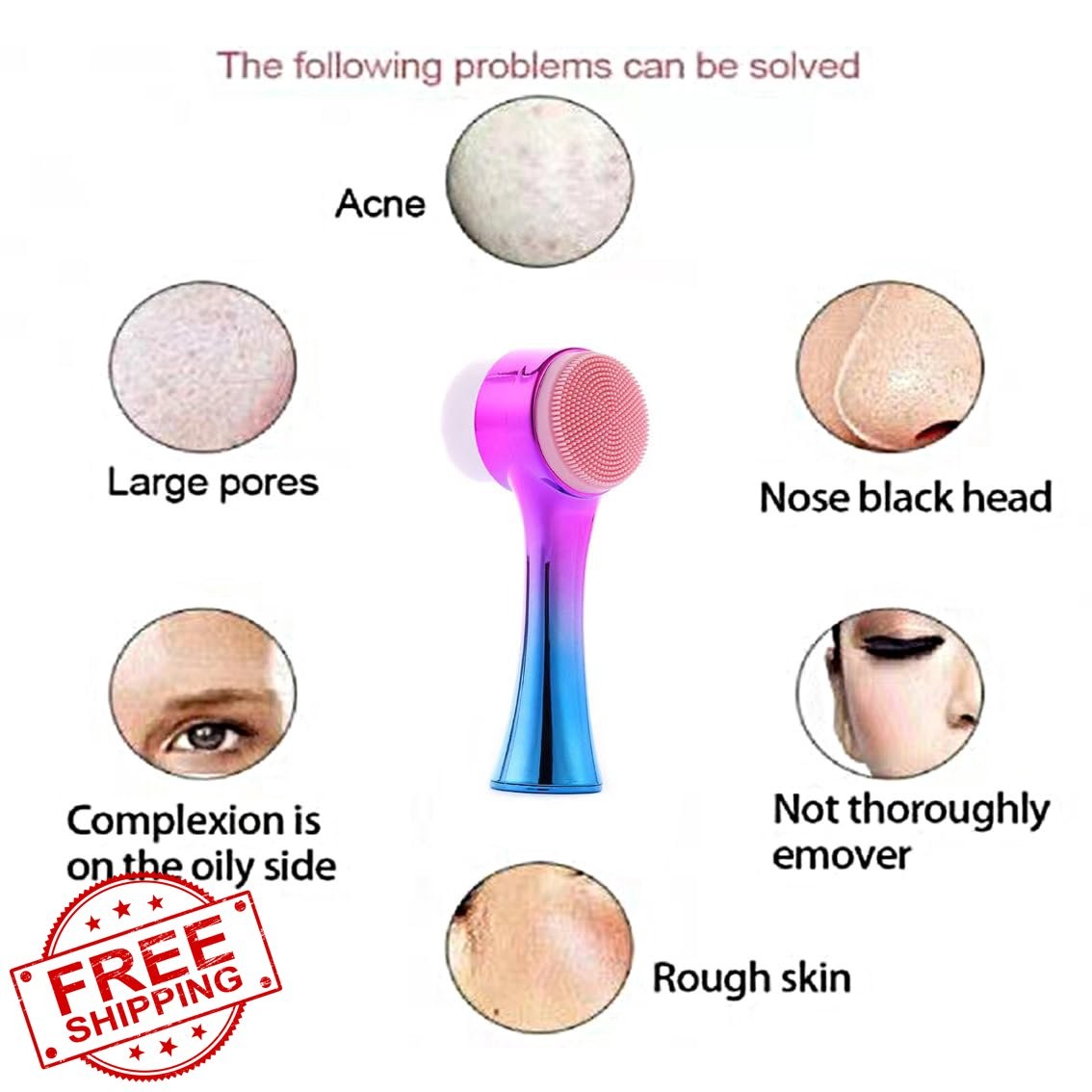 OHES Blue 2-in-1 Facial Cleansing Brush