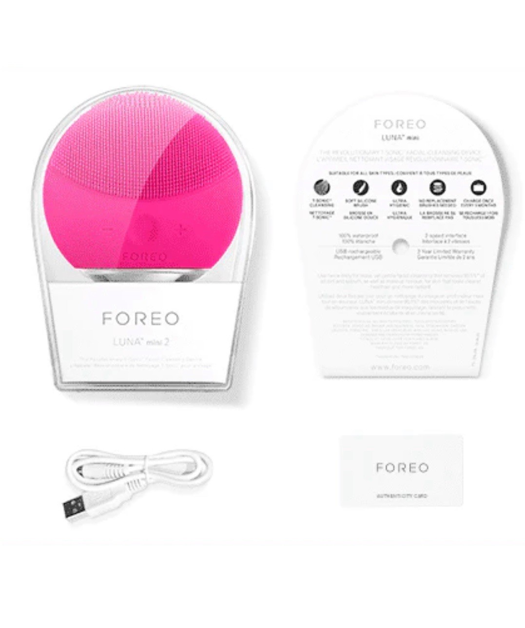 FOREO LUNA mini 2 Ultra-hygienic Facial Cleansing Massager Brush ,All Skin Types