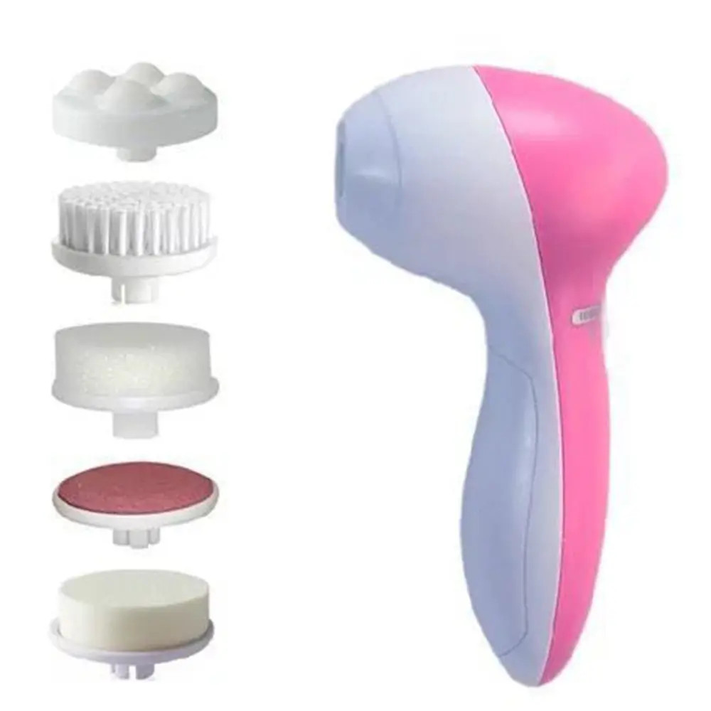 5-in-1 Electric Facial Cleansing Brush and Massager for Spa Skin Care