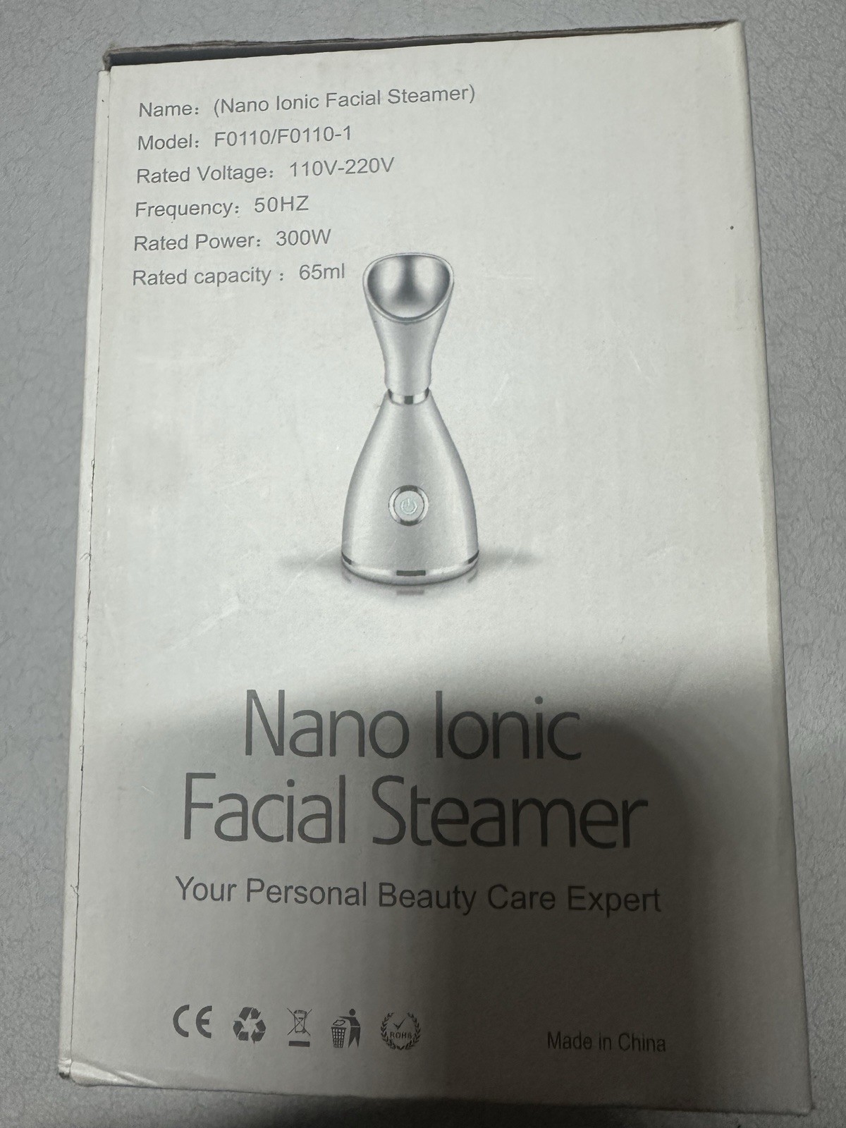 Nano Ionic Facial Steamer Silver ABS 110V-220V Model F0110/F0110-1