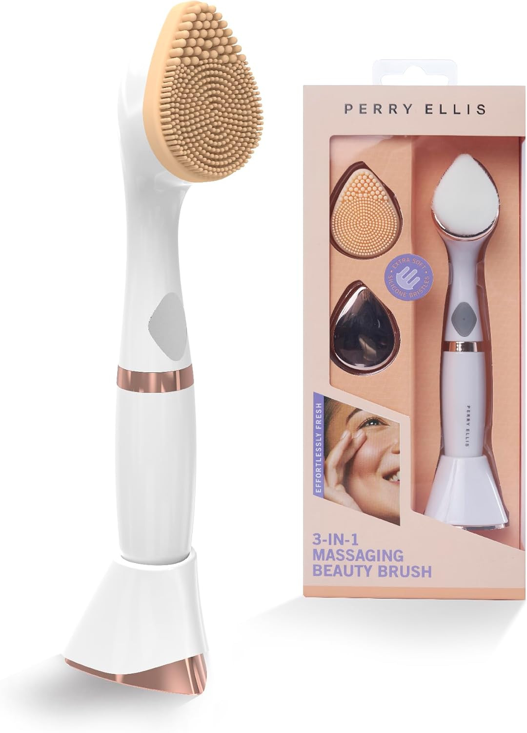 3-In-1 Massaging Beauty Brush for Women | Eye Massager, Facial Cleansing Brush
