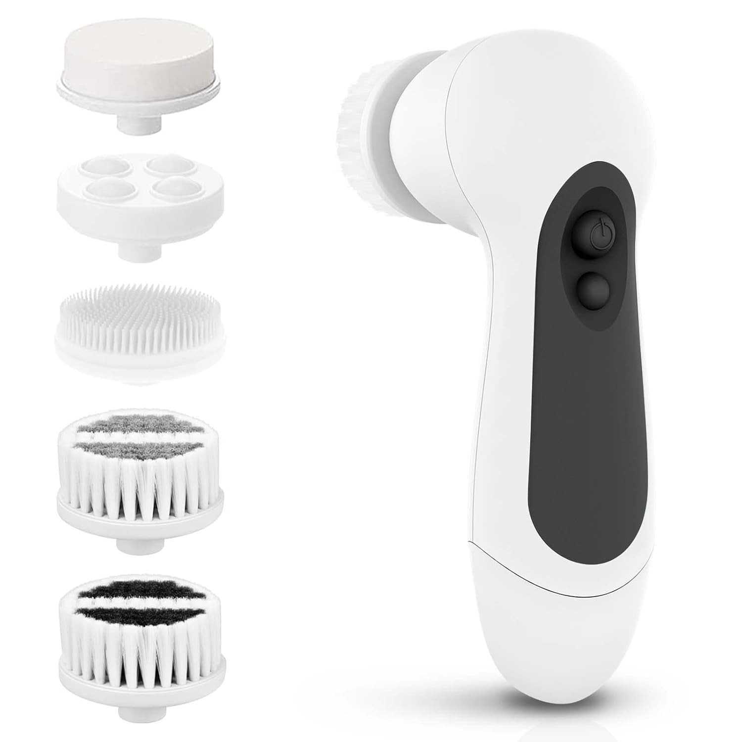 Travel-Friendly Waterproof Facial Cleansing Brush Set – 5 Brush Heads Included