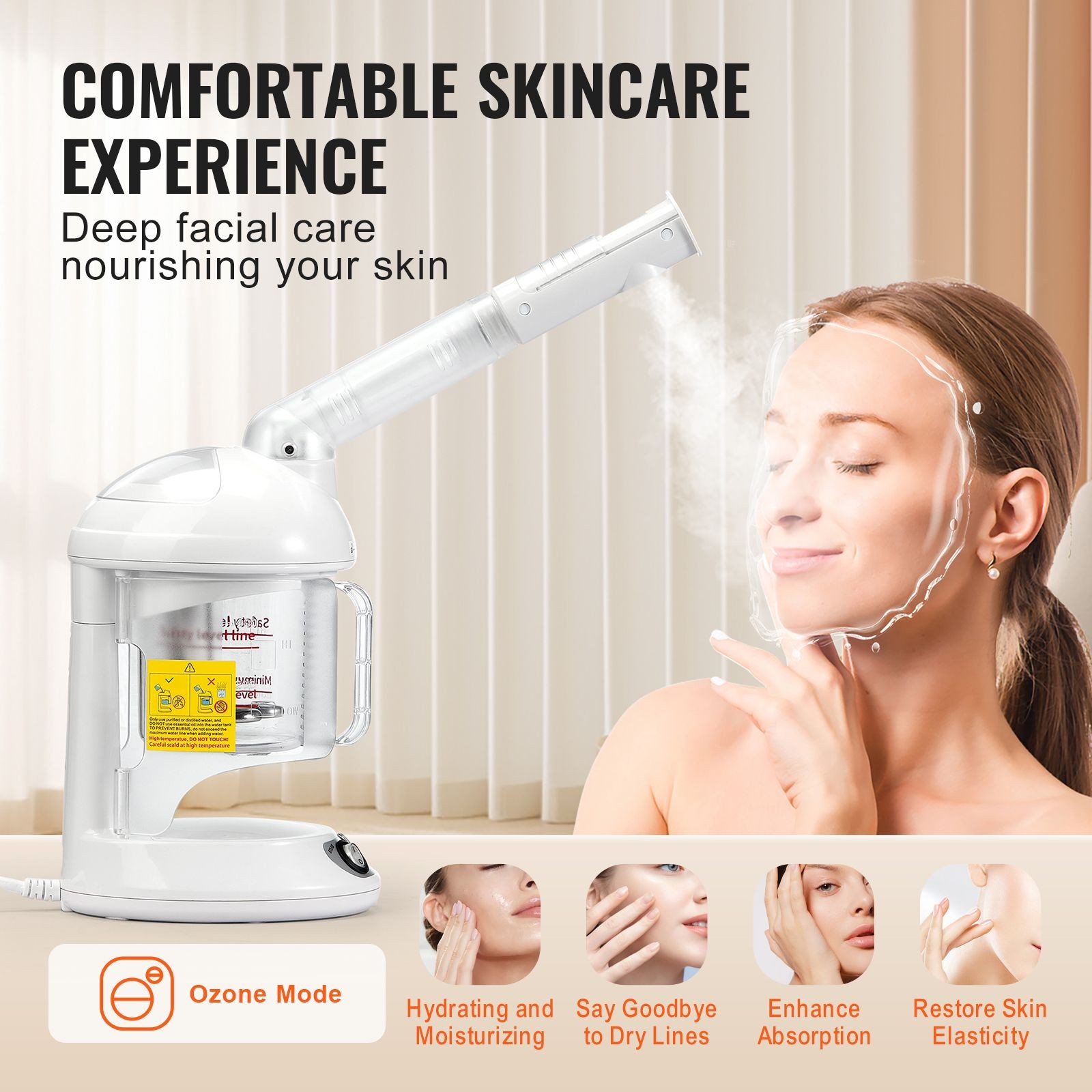 2-in-1 Hair & Facial Steamer with Detachable Bonnet