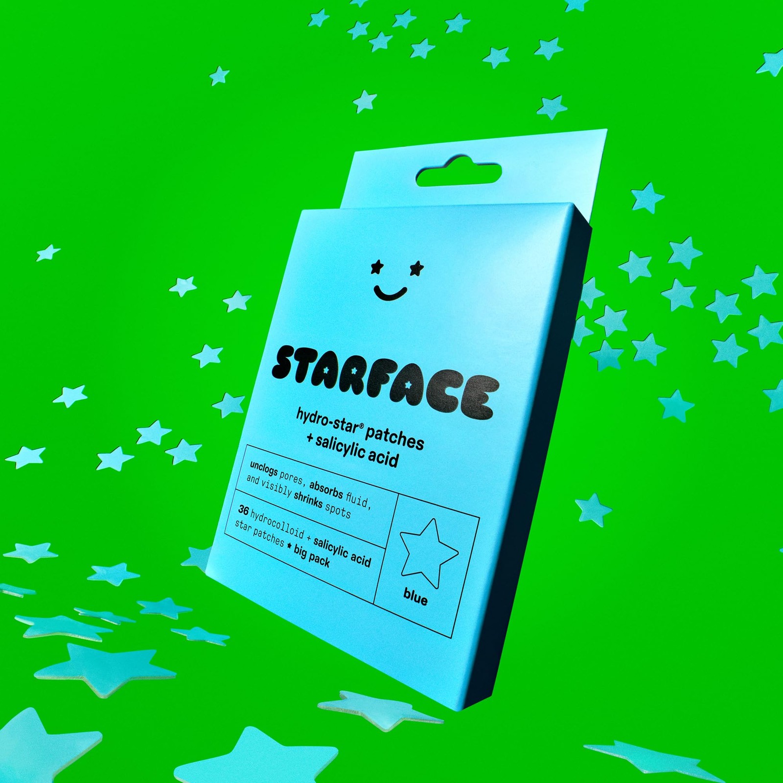 Starface Hydro-Star Hydrocolloid Patches with 36 Count (Pack of 1), Blue