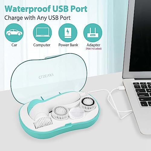 Rechargeable Facial Cleansing Spin Brush Face Scrubber for Gentle Exfoliation
