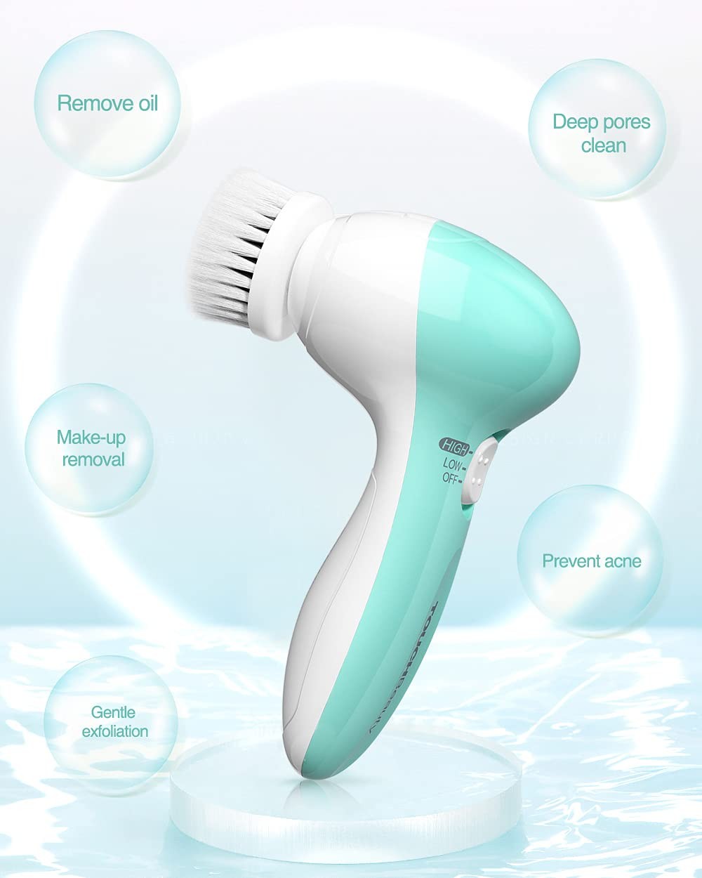 Electric Facial Cleansing Brush for Sensitive Skin Silicone Face Brush