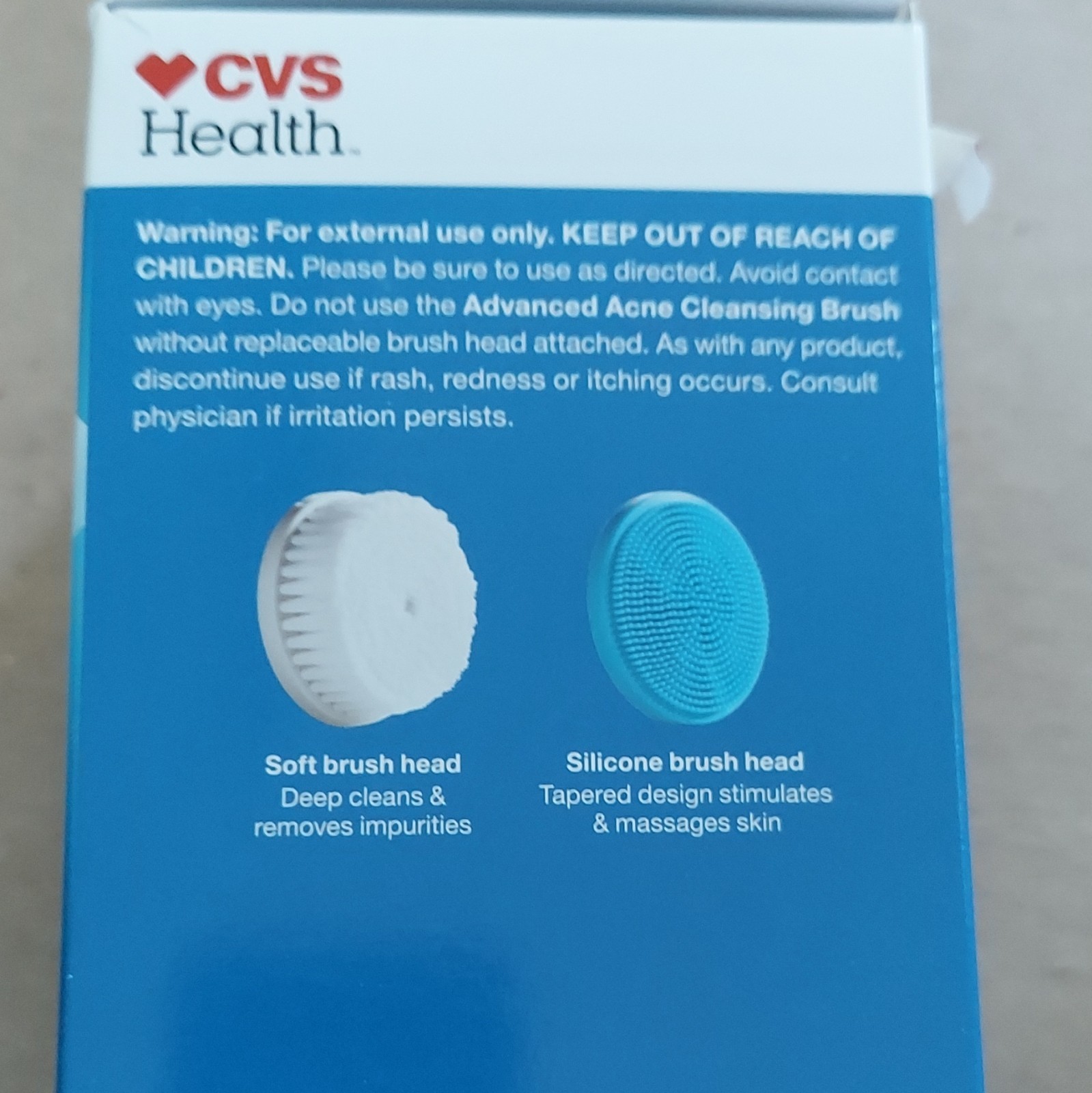 CVS Health Advanced Acne Cleansing Brush Dual-Speed, 2 Heads + Batteries