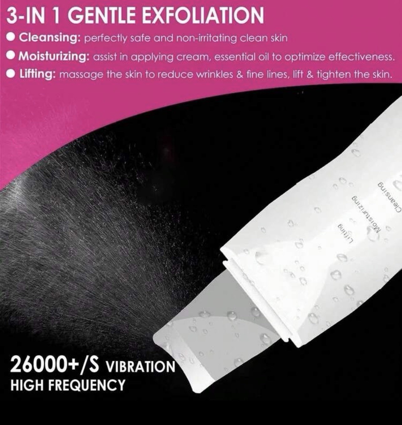 Rechargeable Face Scrubber Spatula, Facial Pore Cleaner, Black Head Remover