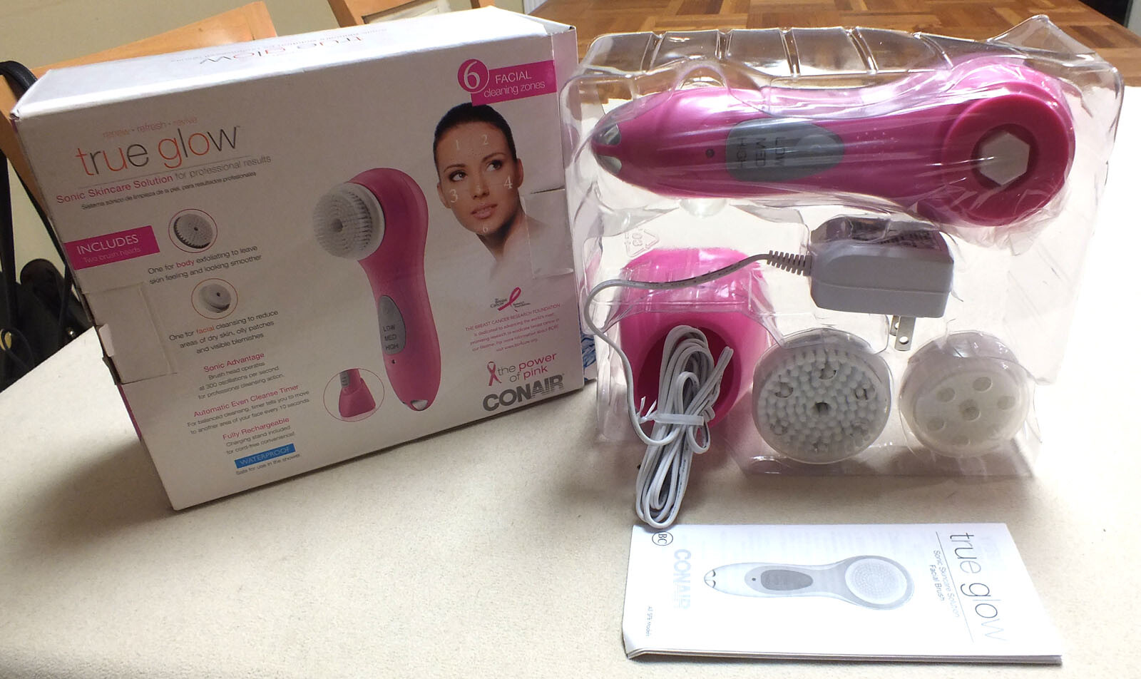 Conair True Glow Sonic Skincare Solution System The Power of Pink New