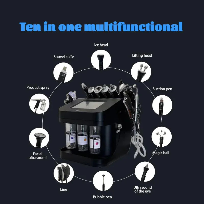 10 in 1 h2o2 Water Oxygen Jet Peel Hydro Beauty Skin Cleansing Facial Machine Aq