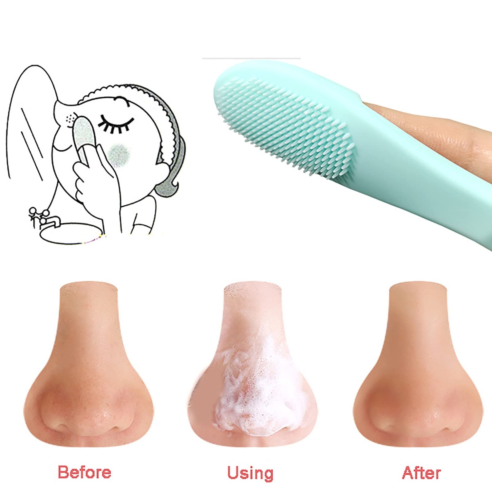 5-Pack Soft Silicone Manual Facial Cleansing Brushes, Face Random Color