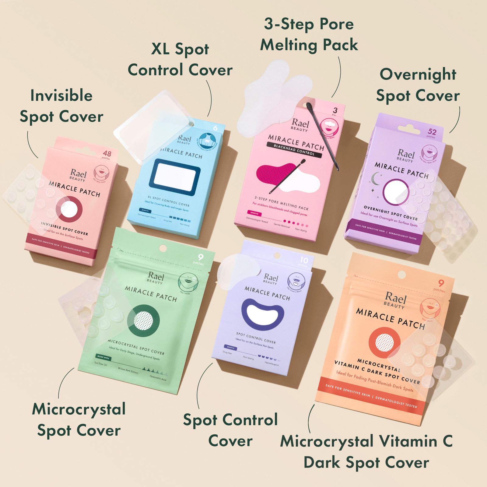 Rael Hydrocolloid Pimple Patches, Acne Patch Invisible Spot Cover (48 Count)