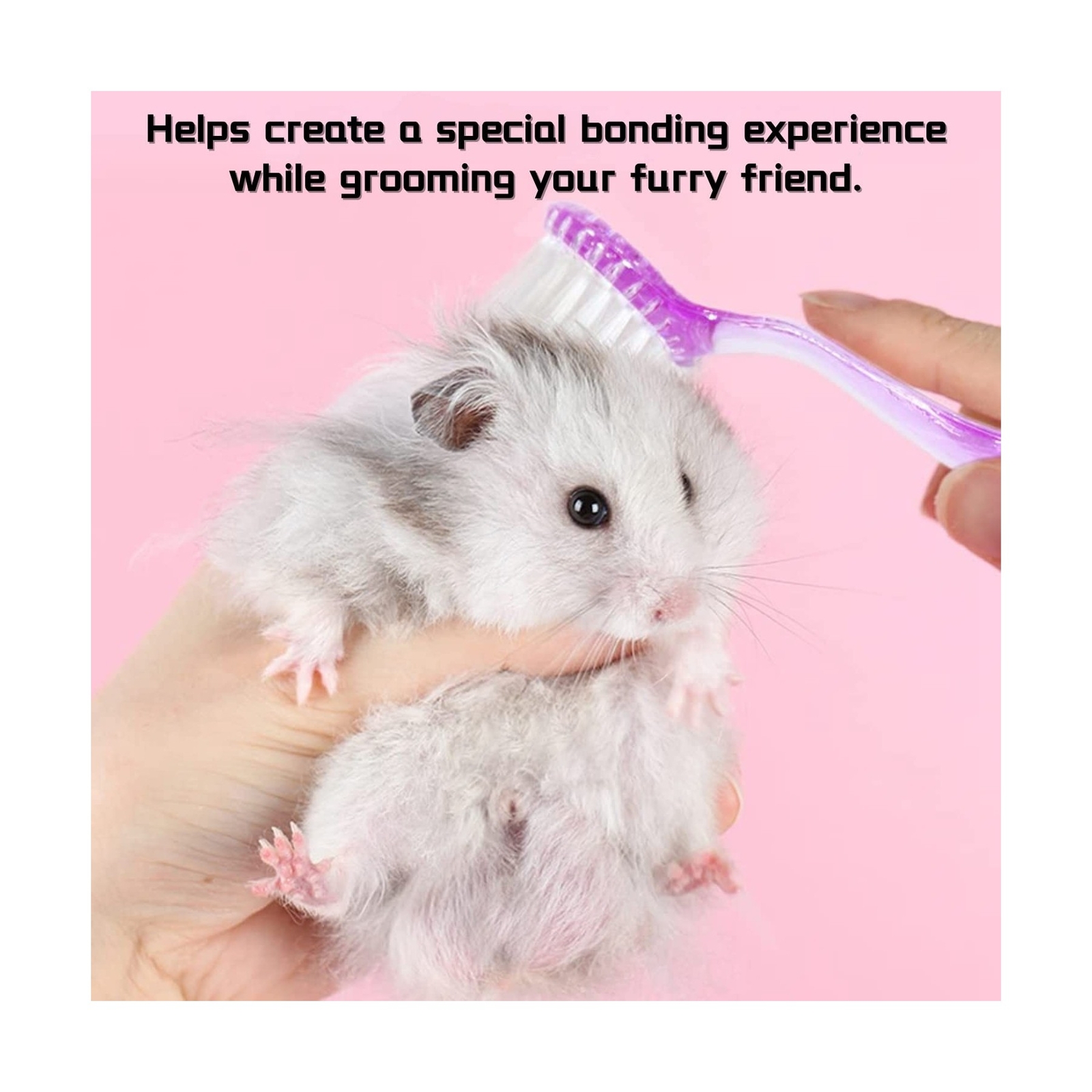 3 Pack Hamster Brush – Small Animal Bath Brush with Lid Soft Cleansing Brush …