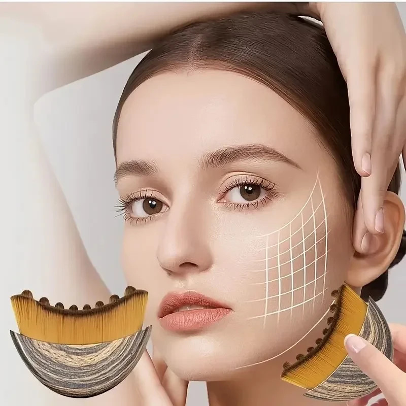 New Lymphatic Contour Face Brush, Dry Brushing Face Brush, Lymphatic Drainage