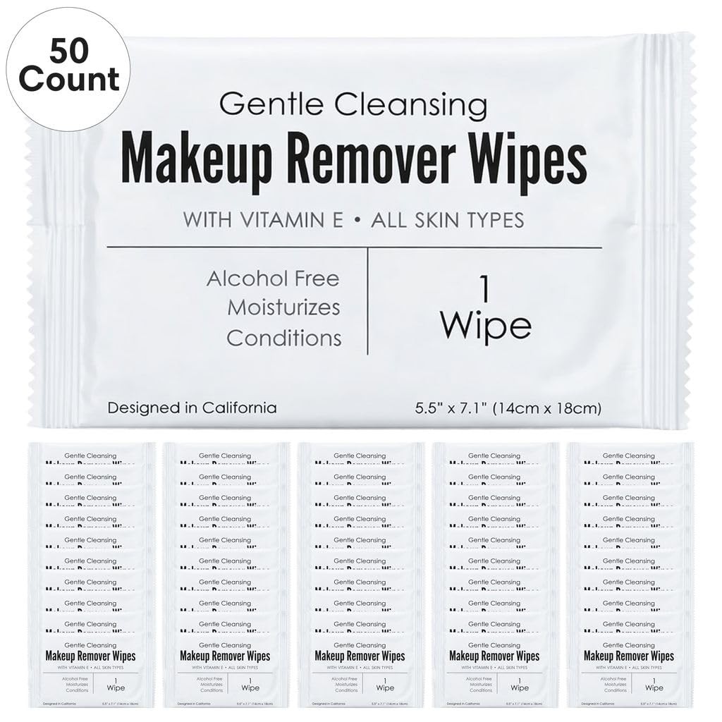World Amenities – Makeup Remover Wipes – Alcohol Free – 50 Count (Pack of 1)