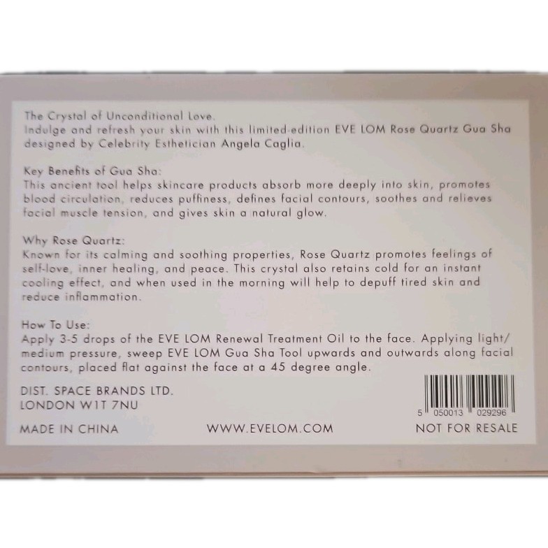 Eve Lom Natural Rose Quartz Gua Sha Facial Tool