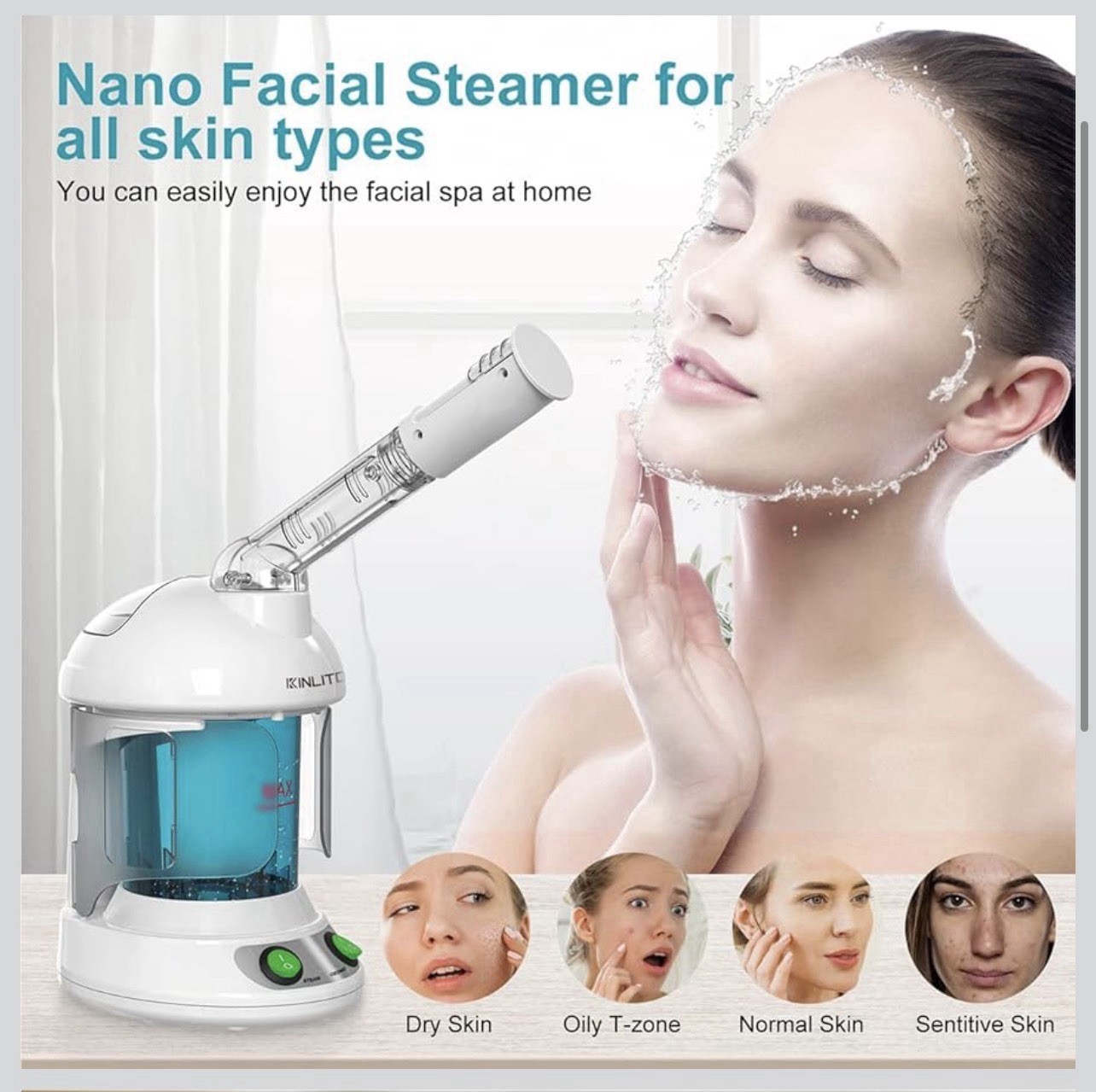 nano ionic facial steamer, Portable Facial Steamer With 360° Rotatable Arm