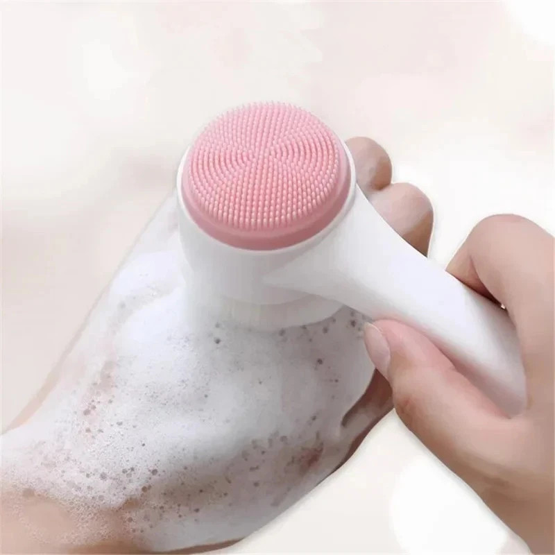 2-in-1 Facial Cleansing Brush Blackhead Remover Pore Exfoliator Manual Scrubber