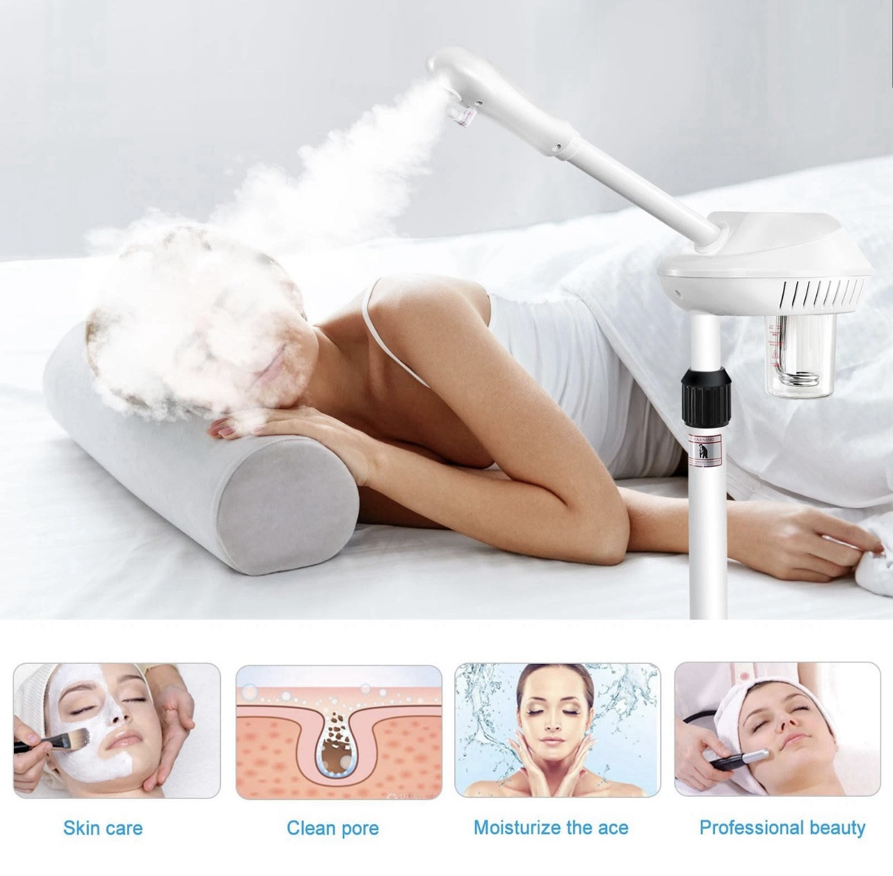NEW! Professional Facial Steamer, Facial Steamer on Wheels, SPA Ozone Nano Facia