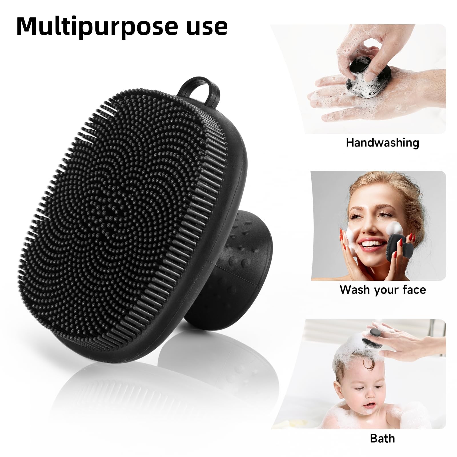 Face Scrubber, SANLESS Silicone Scrubber for Men Facial Cleansing Black