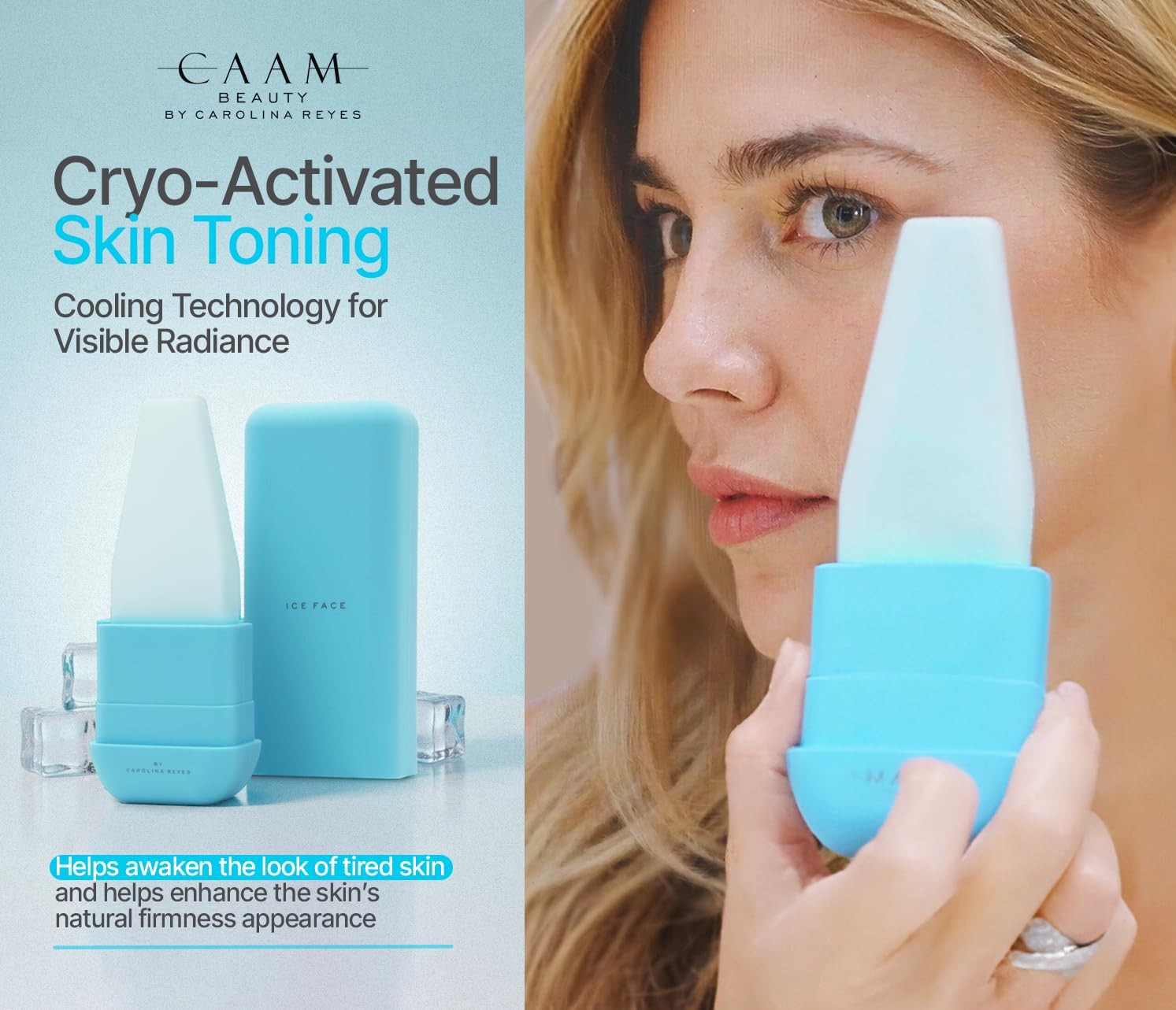 ICE FACE by CAAM BEAUTY | Facial Cryotherapy Roller for “Face & Neck | Blue