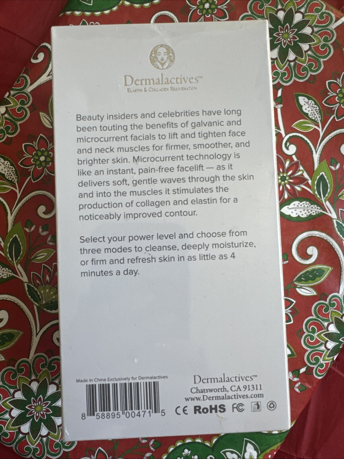 Dermalactives Microcurrent Facial Toning Device Elastin & Collagen Rejuvenation